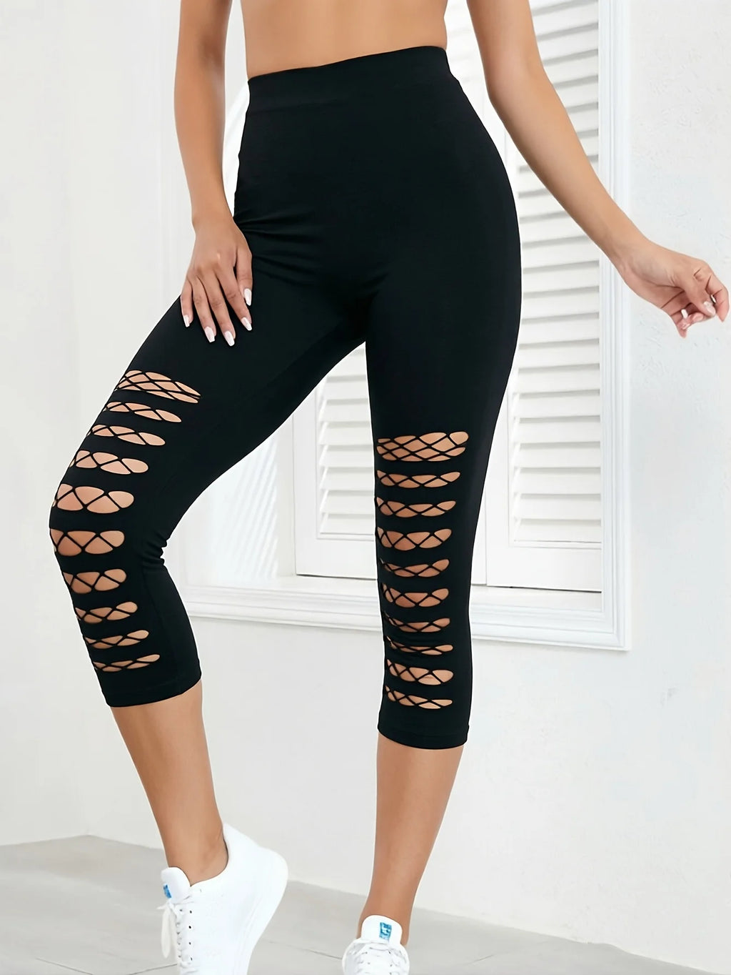Mesh Capri Leggings