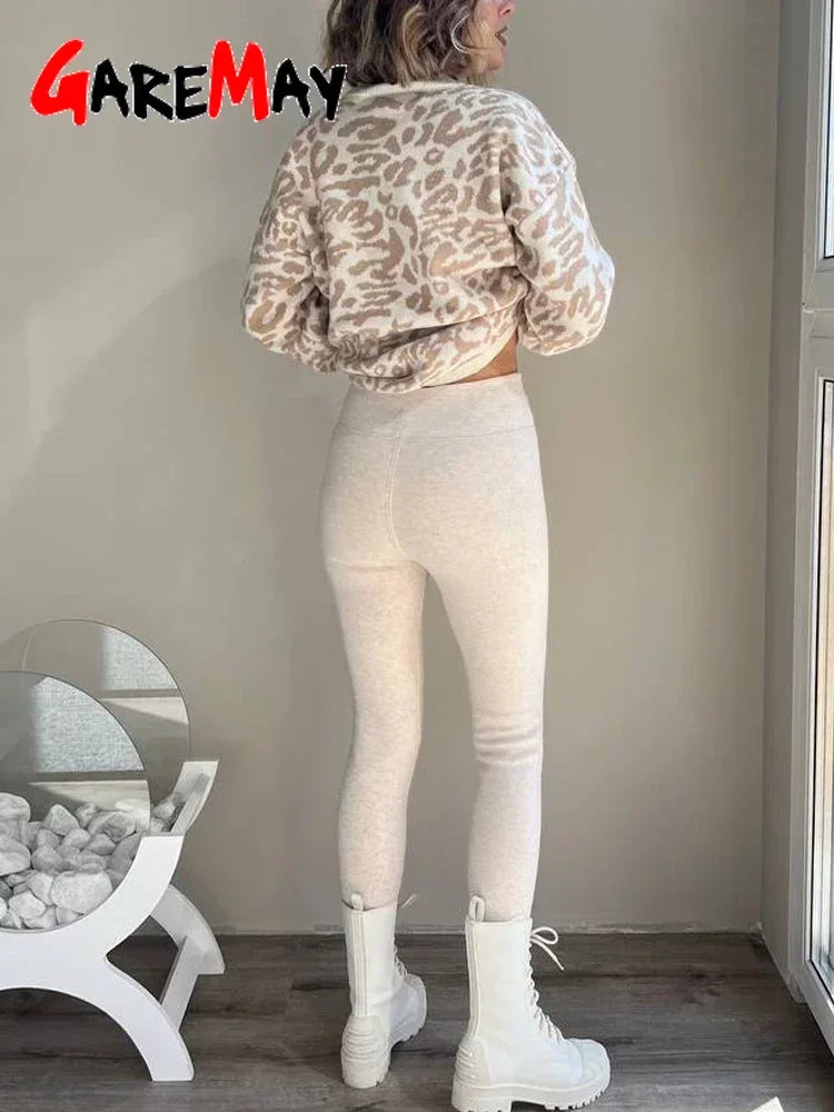 Winter Warm Leggings for Women with Fleece Thick Thermal High Waisted Stretch Slimming Women's Warm Tights Leggings Velvet Pants